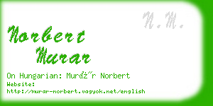 norbert murar business card